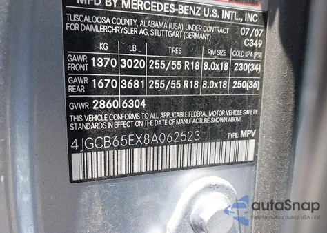 2008 Mercedes-Benz R 350 4Matic z USA, uszkodzony, nr VIN 4JGCB65EX8A062523